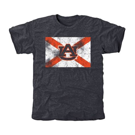 Auburn Tigers State Flag Tri Blend T Shirt Navy Auburn T Shirts Auburn Shirts Auburn Tigers