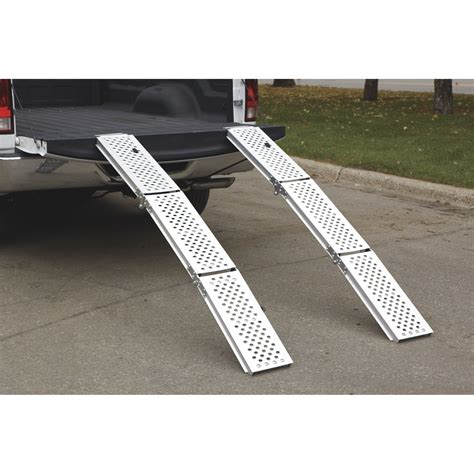 Ultra Tow Folding Arched Aluminum Loading Ramp Set — 1000 Lb Capacity
