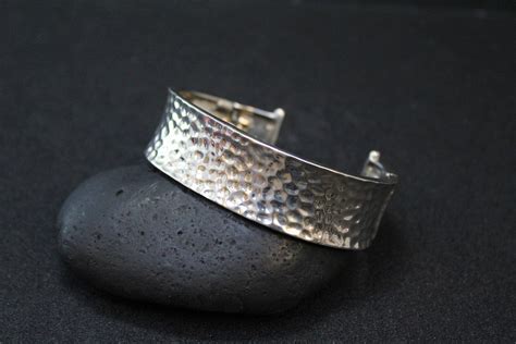 Sterling Silver Hammered Cuff Bracelet Hammered Sterling Silver Cuff