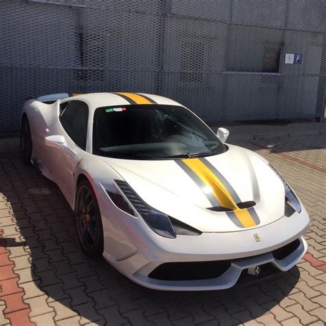 Ferrari 458 Speciale Painted In Bianco Fuji W Yellow And Silver