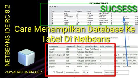 Cara Menampilkan Data Di Database Pada Tabel Java Netbeans