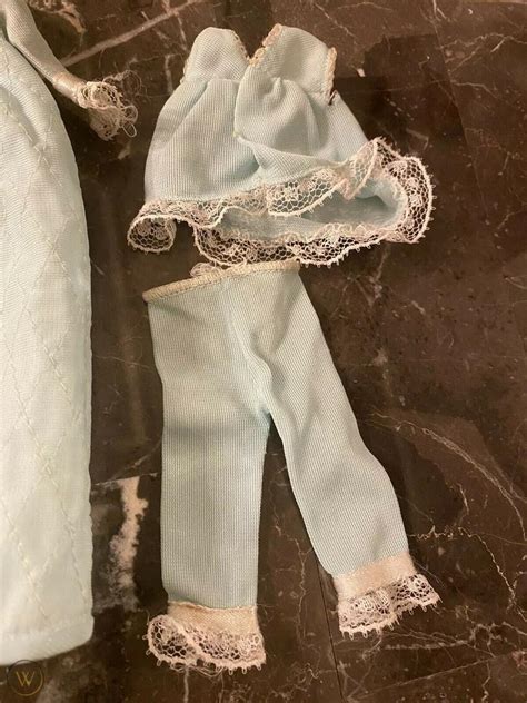 vintage 1966 skipper barbie 1930 loungin lovelies aqua robe and 2 pc pajamas 2076340464