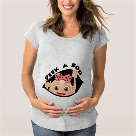 Peek A Boo Baby Girl Maternity T Shirt