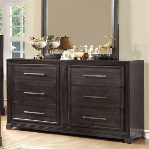 A wide variety of styles, sizes and materials allow you to easily find the perfect dressers & chests for your home. Bradley Transitional Style Dark Gray Finish Bedroom ...