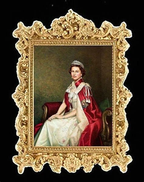 Meanwhile in canada, portraits can be downloaded. DOLLHOUSE MINIATURE GOLD FRAMED Coronation PORTRAIT QUEEN ...