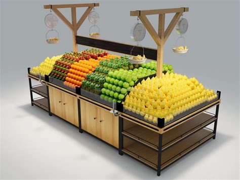 Supermarket Equipment Fresh Produce Display Fruit And Vegetable Shelf