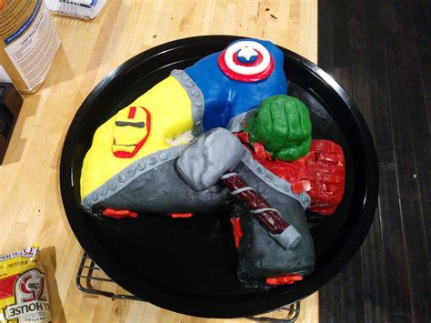 Avengers birthday cake for 8 year old boy. Avengers birthday cake for 4 year old boy in the shape of ...