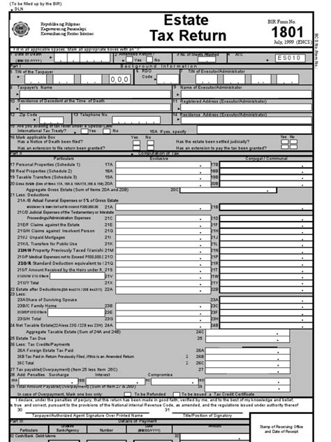 Estate Tax Return 1801 Actual Funeral Expenses Or 5 Of Gross Estate