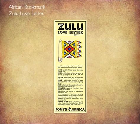 Zulu Love Letter Bookmark Shows The Meaning Of Each Bead Colour We