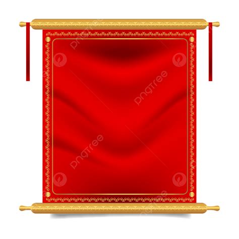 Scroll Paper Ribbon Red Gold Color Text Vector Design Background