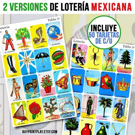 50 mexican loteria game cards 2 different versions 100 total loteria mexicana hispanic heritage