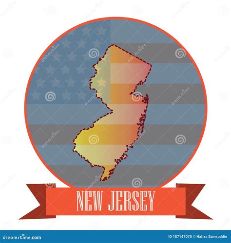 Map Of New Jersey State Vector Illustration Decorative Design Stock