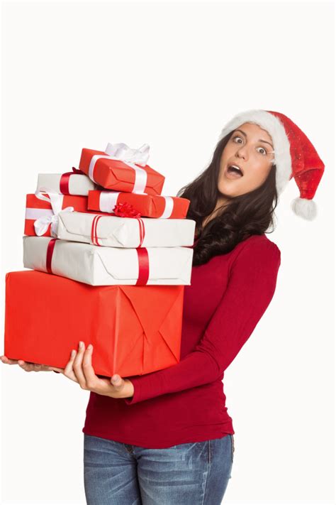 Premium Photo Woman Holding Many Christmas Presents