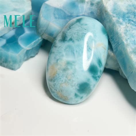 Natural Blue Larimar Stone Oval 315mm20mm873 Gram Beautiful Blue