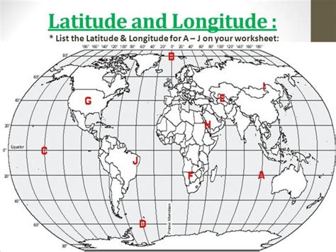 Latitude And Longitude Coordinates Worksheets 99worksheets