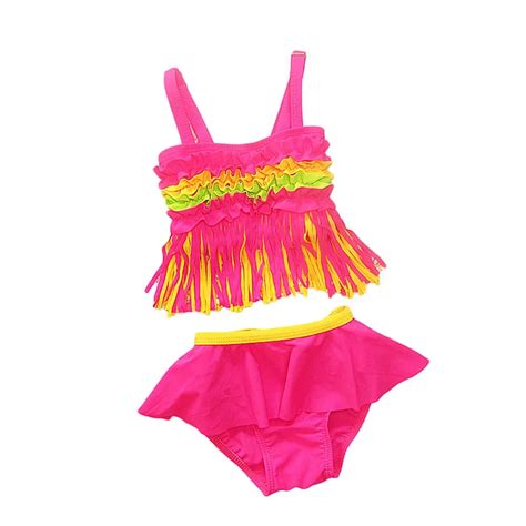 2018 New Children Swimwear Tassel Bikini Set For Girls Kids Two Piece