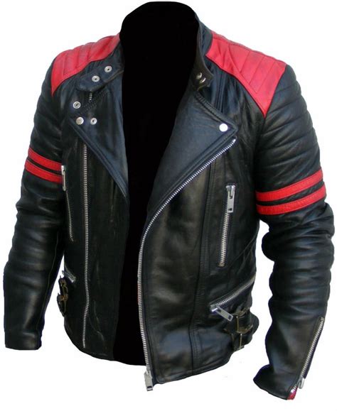 Mens Brando Retro Biker Black Vintage Motorcycle Real Leather Jacket