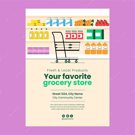 Free Vector Hand Drawn Supermarket Poster