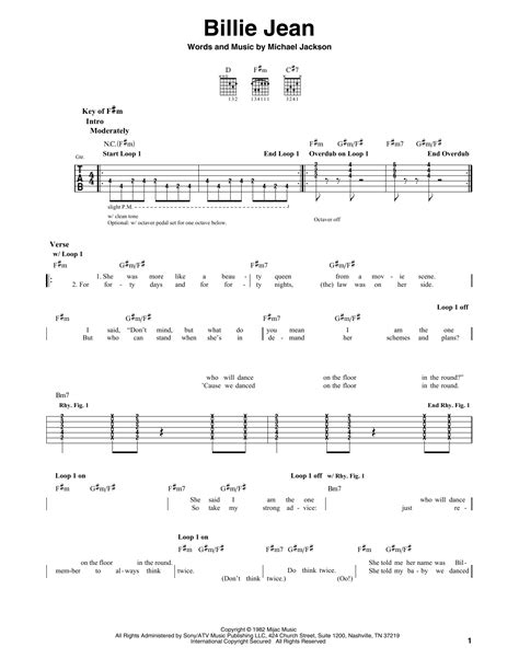 Billy Jean Guitar Chords