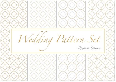 Premium Vector Set Of Wedding Patterns In Gold And White Colors