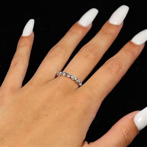 Ladies Diamonds 18k White Gold Half Eternity Ring For Sale At 1stdibs
