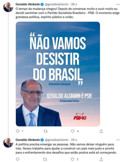 Alckmin Se Filia Ao Psb Sa De Direitos Sociais