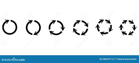 Recycle Arrows Icon Set Round Shape Cyclic Rotation Spin Button