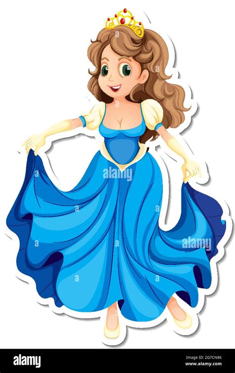 beautiful princess cartoon character sticker illustration stock vector image and art alamy