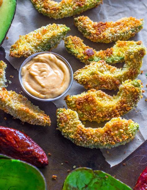 Crispy Baked Avocado Fries And Chipotle Dipping Sauce