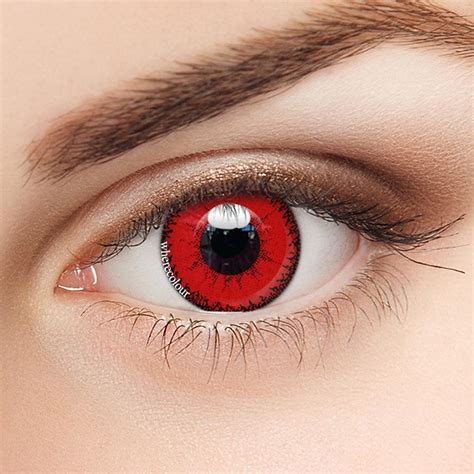 Scary Demon Red Eyes Prescription Colored Contacts Lenses Wherecolour