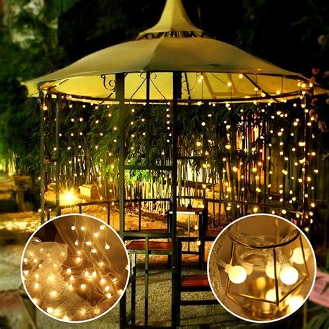 eeekit 16 5ft indoor outdoor string lights battery powered 50 led globe string lights waterproof