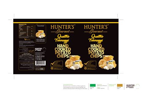 Hunters Gourmet Hand Cooked Potato Chips Quattro Formaggi G099101
