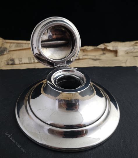 Antiques Atlas Early Art Deco Silver Capstan Inkwell