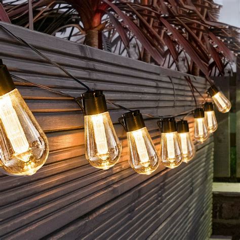 Solar Powered Festoon Lights Retro Bulbs Outdoor Garden Led Fairy