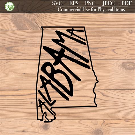 Alabama State Design Download Svg Cut File For Etsy Uk