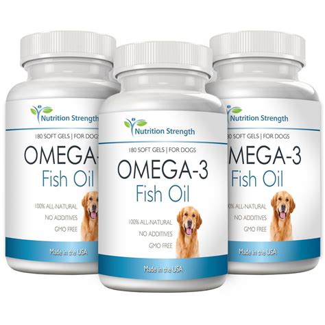 Omega 3 Wild Fish Oil For Dogs Nutrition Strength Epa Dha 180 Soft Gels