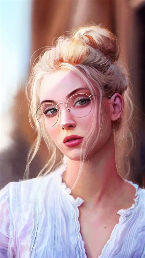 Girl With Glasses Artistic Portrait Iphone Wallpaper Girls With
