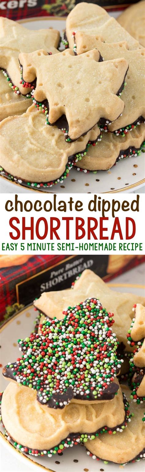 Chocolate Dipped Shortbread An Easy Minute Semi Homemade Recipe For