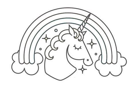 Cute Unicorn Rainbow Printable Coloring Pages