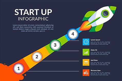 Flat Startup Infographic Rocket Concept Template Download On Pngtree