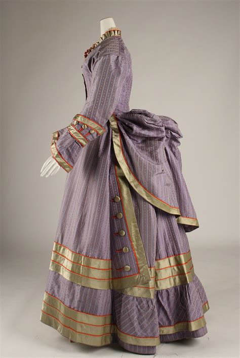 Dress Ca 1872 1875 British Probably Silk And Embellishments