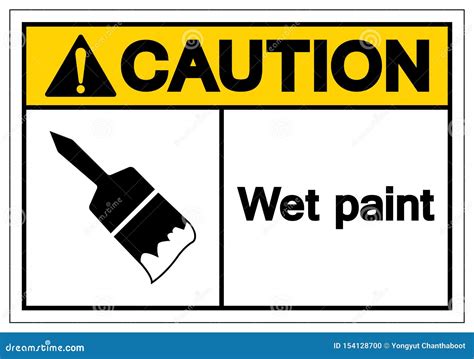 Caution Wet Paint Symbol Sign Vector Illustration Isolated On White