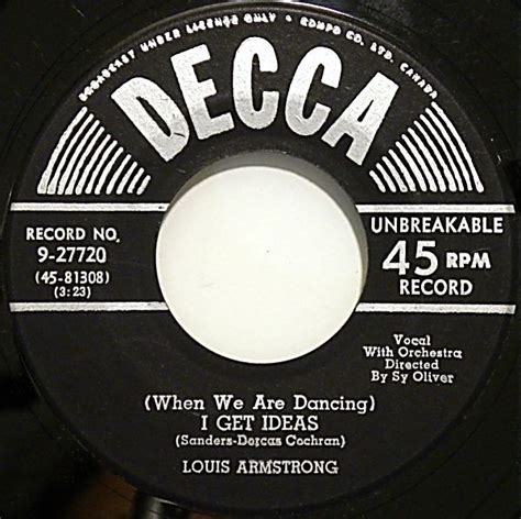 louis armstrong i get ideas a kiss to build a dream on 1951 vinyl discogs