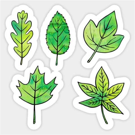 Green Leaves By Olooriel Sticker Decor Green Sticker Cool Stickers