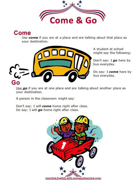 Come And Go Come And Go English Vocabulary Verb Student Sayings