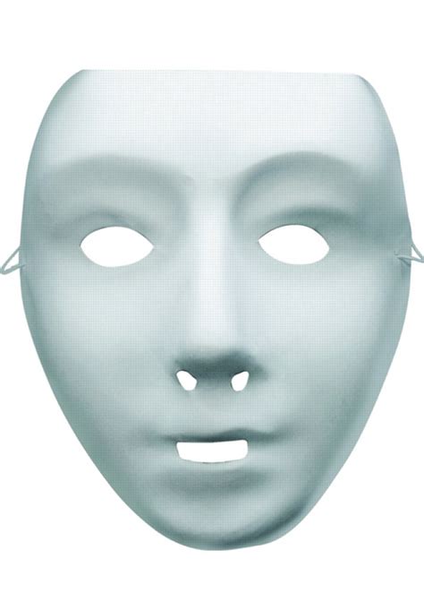 Unisex Plain White Full Face Mask Costume Accessories Mega Fancy Dress