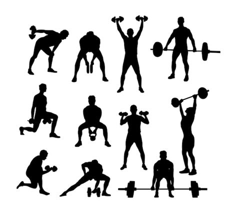 Premium Vector Vector Collection Of Fitness Gym Silhouettes