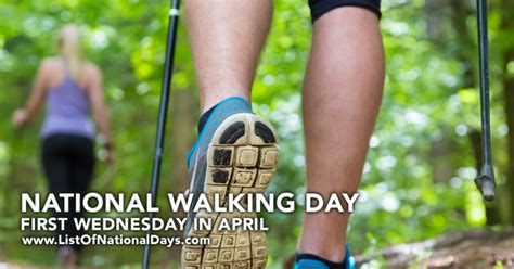 National Walking Day List Of National Days