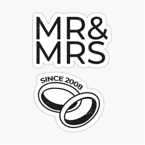T Just Married 12 Anniversary Sticker By Moomoobeep Redbubble