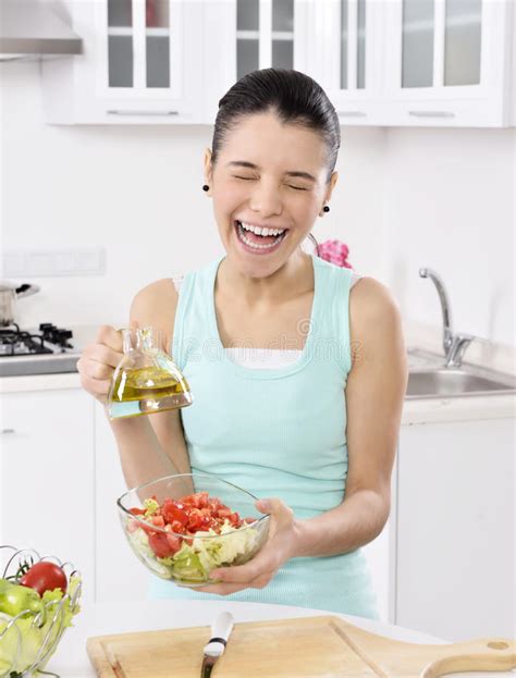 Woman Eating Healthy Salad Stock Photo Image Of Delicious 36830032